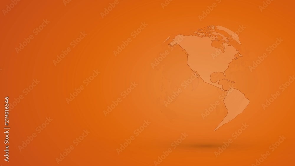 Canvas Prints abstract orange globe planet earth with outline
