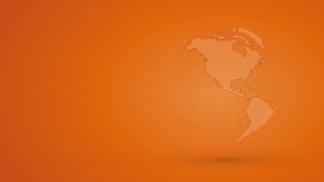 abstract orange globe planet earth with outline