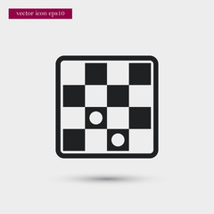 Checkers icon. Simple game element illustration. Board symbol design from sport collection. Can be used in web and mobile.
