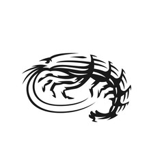 Shrimp vector emblem. Langoust logo on white background