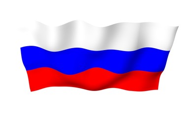 Waving flag of the Russian Federation. The National. State symbol of the Russia. 3D illustration