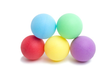 colorful plastic ball isolated on the white