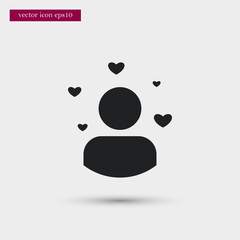 User icon. Simple romance element illustration. Valentine symbol design from love collection. Can be used in web and mobile.