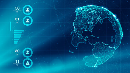 Obraz premium Worldwide global business data infographics