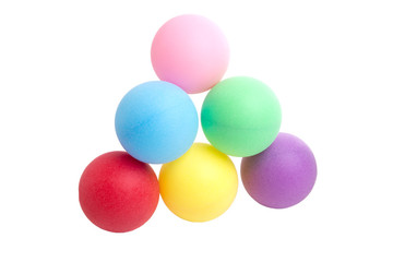 colorful plastic ball isolated on the white