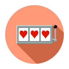 Heart slot reels icon vector illustration