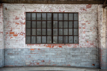 Old antique brick amd motar wall window door rust backgound