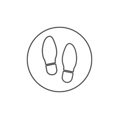 Shoe print icon. Vector illustration, flat design.