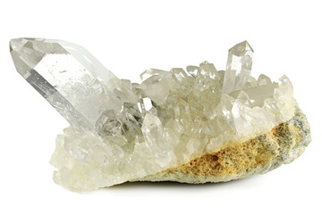 rock crystal from Arkansas, USA isolated on white background