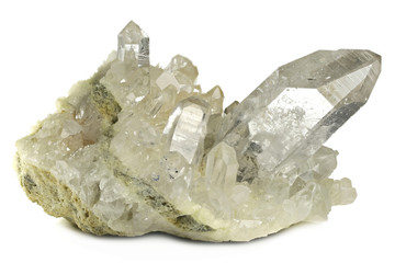 rock crystal from Arkansas, USA isolated on white background
