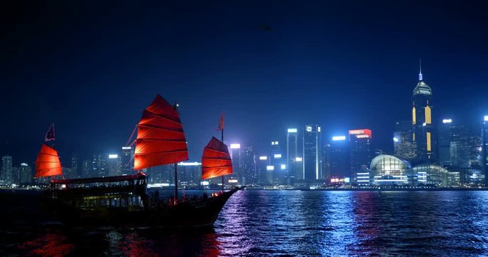 Hong Kong at night, Victoria Harbor
