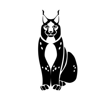 Stylized monochrome vector isolated image of the lynx