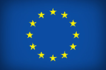 Beautiful flag of the European Union close-up