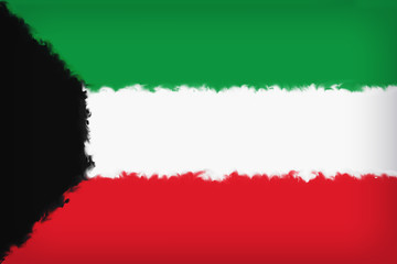 The beautiful flag of Kuwait close up