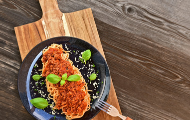 Children's Menu Spaghetti Bolognese.