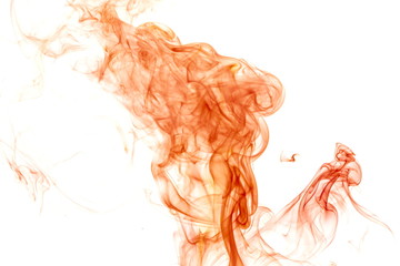 Red smoke on white background