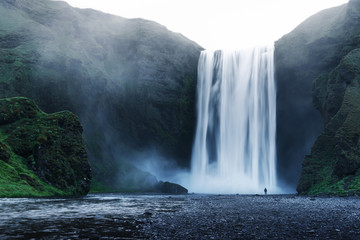Famous Skogafoss waterfall on Skoga river. Iceland, Europe