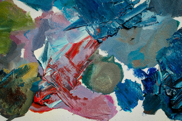Texture mixed oil paints in different colors