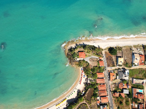 Drone view of a brazilian beach