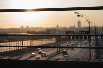 Moscow city image at the sunset