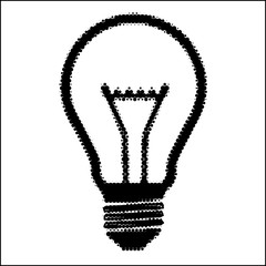 BULB ICON (halftone effect) illustration vector