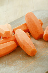 preparing fresh carrots