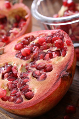 preparing fresh pomegranate