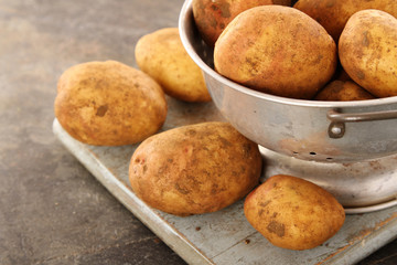 preparing fresh potatoes