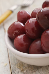 tinned red cherries