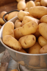 preparing fresh potatoes