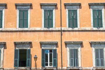 View on the historic architecture in Rome, Italy on a sunny day.