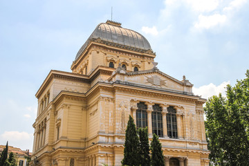 View on the historic architecture in Rome, Italy on a sunny day.