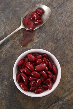 red kidney beans in white dish