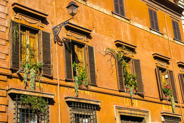 Naklejka premium View on the historic architecture in Rome, Italy on a sunny day.