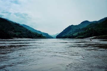 Luang Namta / Laos - JUL 06 2011: view of the great mekong river