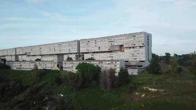 Rome Corviale,  longest single residential building in Europe, housing projects built in Rome in the 1970's  It was conceived as an independent community for about 8000 people. 