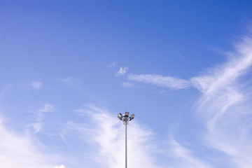 spot light with blue sky background