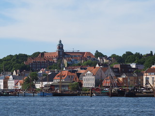 Obraz premium skyline von Flensburg, hafenlinie