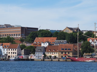Obraz premium skyline von Flensburg, hafenlinie