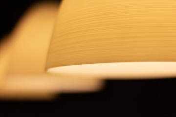 Detail of chandelier shade with blurry background
