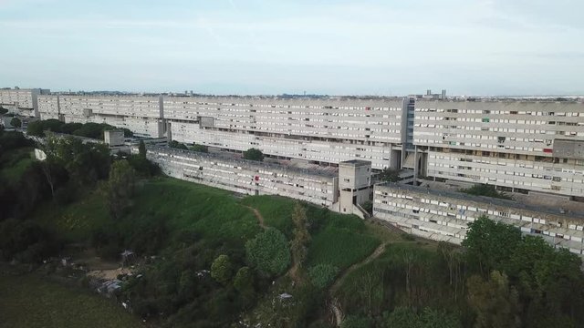 Rome Corviale,  longest single residential building in Europe, housing projects built in Rome in the 1970's  It was conceived as an independent community for about 8000 people. 