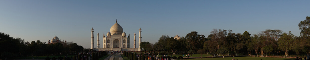 Taj Mahal panorama sunset