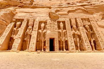 The temple of Hathor and Nefertari, dedicated to the goddess Hathor and Ramesses II's queen,...