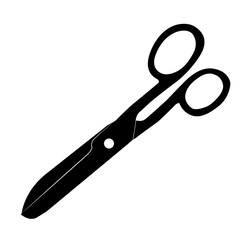 scissors tailor seamstress silhouette isolated on white background vector illustration