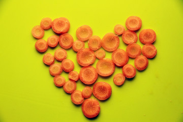 heart made from carrots