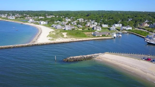 Dramatic View of the Beautiful Coastile of Cape Cod Near Falmouth Inner Harbor in Massachusetts