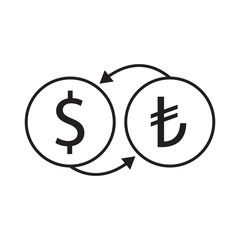 dollar and turkish liras exchange vector icon desing illustration