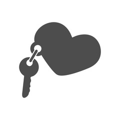 Key with heart tag.  illustration,