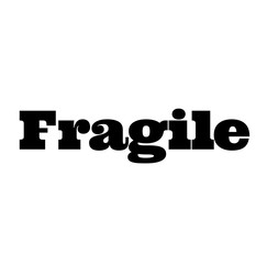 fragile stamp on white