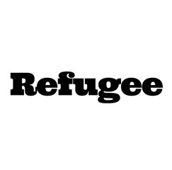 refugee stamp on white